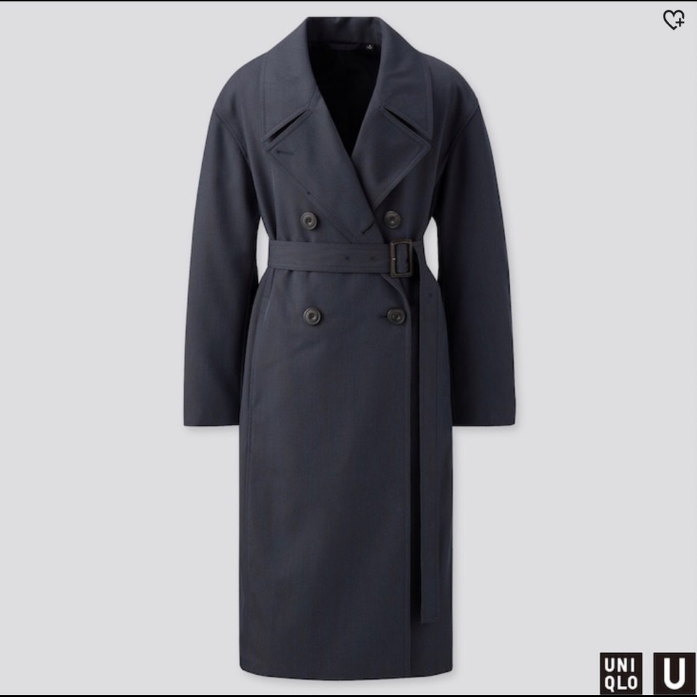 Uniqlo U Women U Trench Coat in dark blue, size S